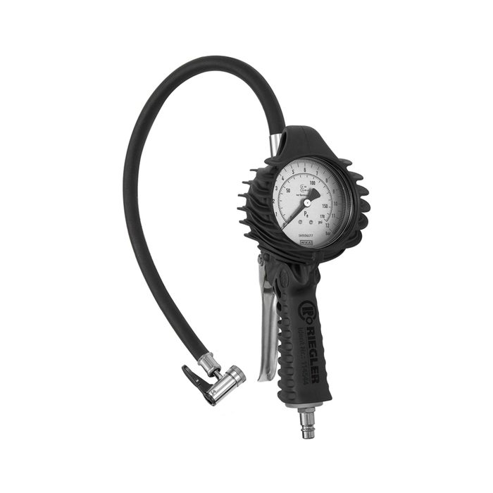 [136784] RIEGLER Stand.-Handreifenfüllmesser HS, Mano Ø 80 mm, ungeeicht, 0-12 bar