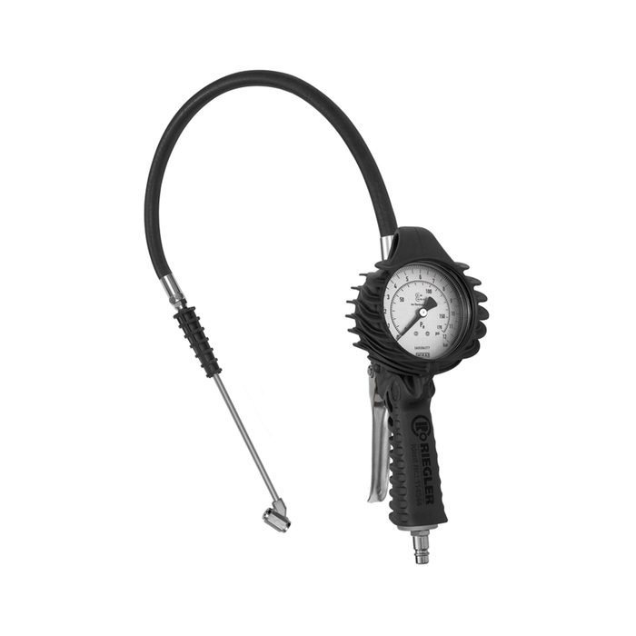 [136787] RIEGLER Stand. manual tyre gauge, garage connector, Uncalibrated 0-12 bar