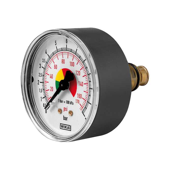 [136796] RIEGLER Pressure gauge Ø 63 mm, Uncalibrated, G 1/4, Connection rear