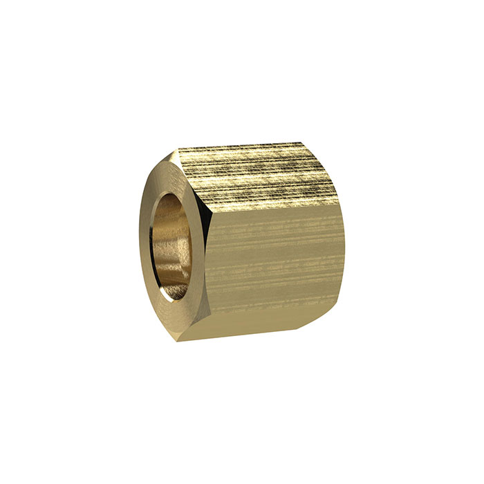 RIEGLER Hexagonal coupling nut, G 1/4, for sleeve size I.D. 4/6, Brass