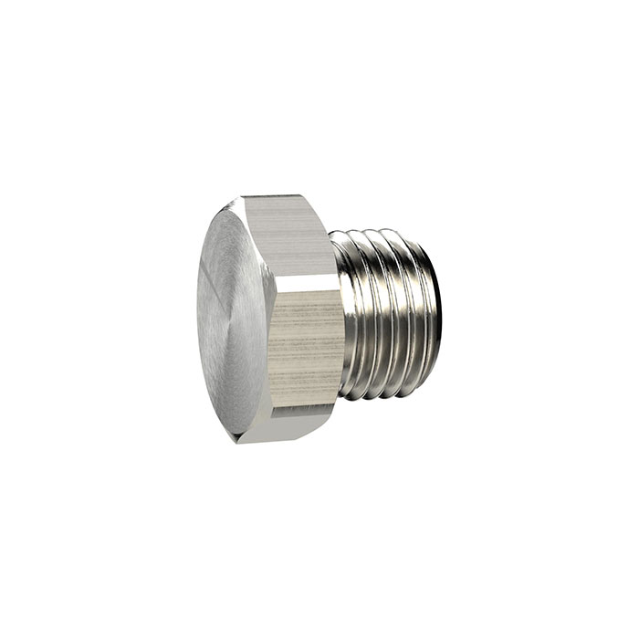 RIEGLER Locking screw, Exterior hexagonal, G 1, nickel-plated brass