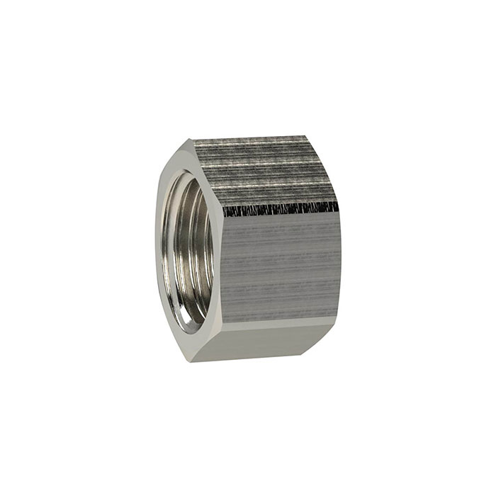 [138499] RIEGLER Closing cap (hexagonal design), G 1/2, AF 23, nickel-plated brass