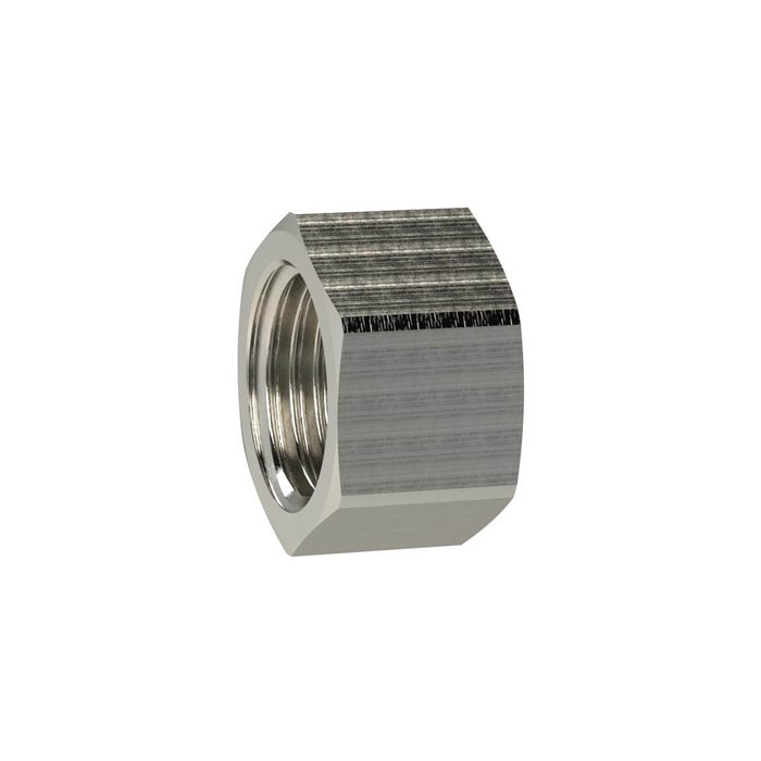 [138501] RIEGLER Closing cap (hexagonal design), G 1, AF 36, nickel-plated brass