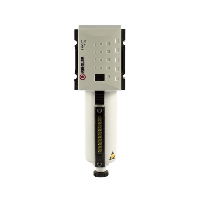 [139507] RIEGLER Filter »FUTURA«, Metal container, 5 µm, Size 2, G 1/2, Semi auto.