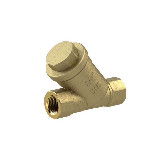 [140988] RIEGLER Schmutzfänger, Messing blank, G 1/2, DN 15, MW 0,2 mm