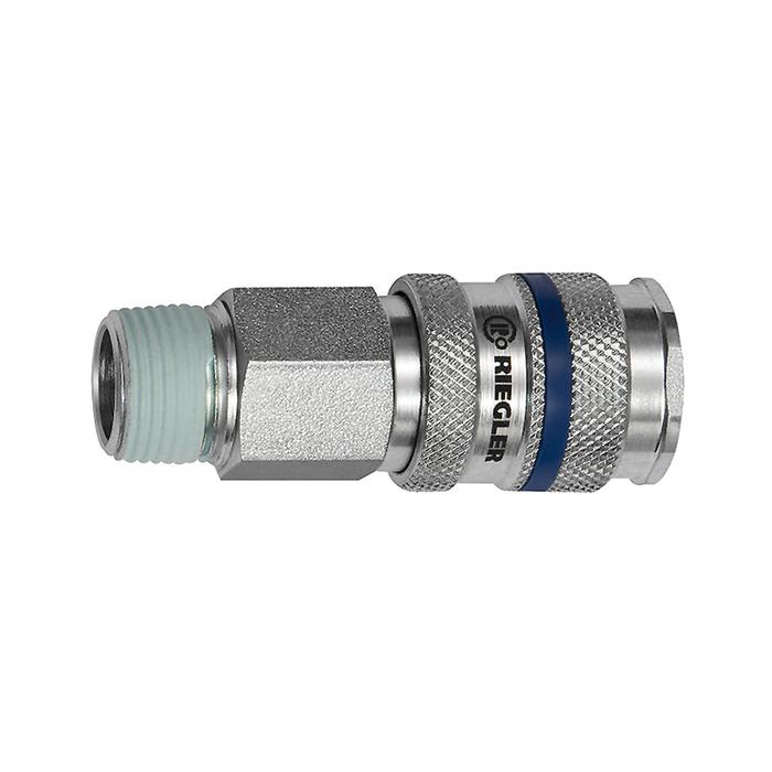[141512] RIEGLER Quick-connect coupling I.D. 7.8, Steel, R 1/4 ET