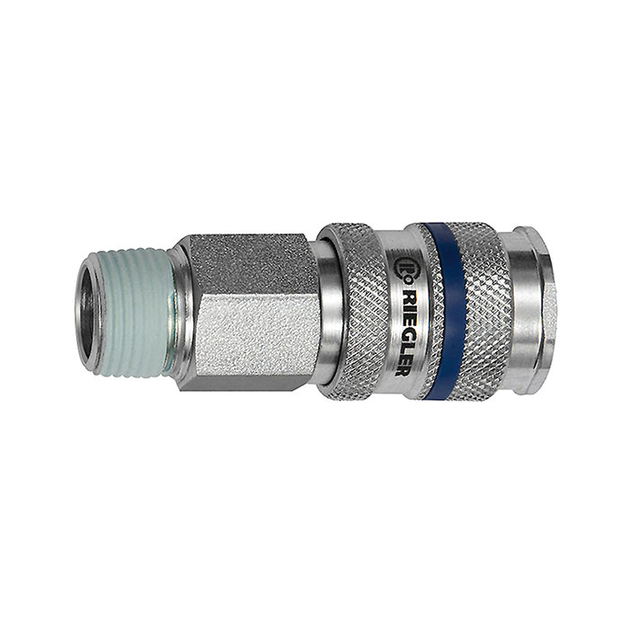 [141513] RIEGLER Quick-connect coupling I.D. 7.8, Steel, R 3/8 ET