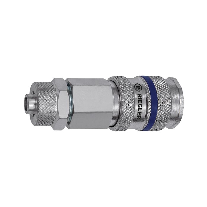 [141525] RIEGLER Quick-connect coupling I.D. 7.8, Steel, Hose connection 12x9