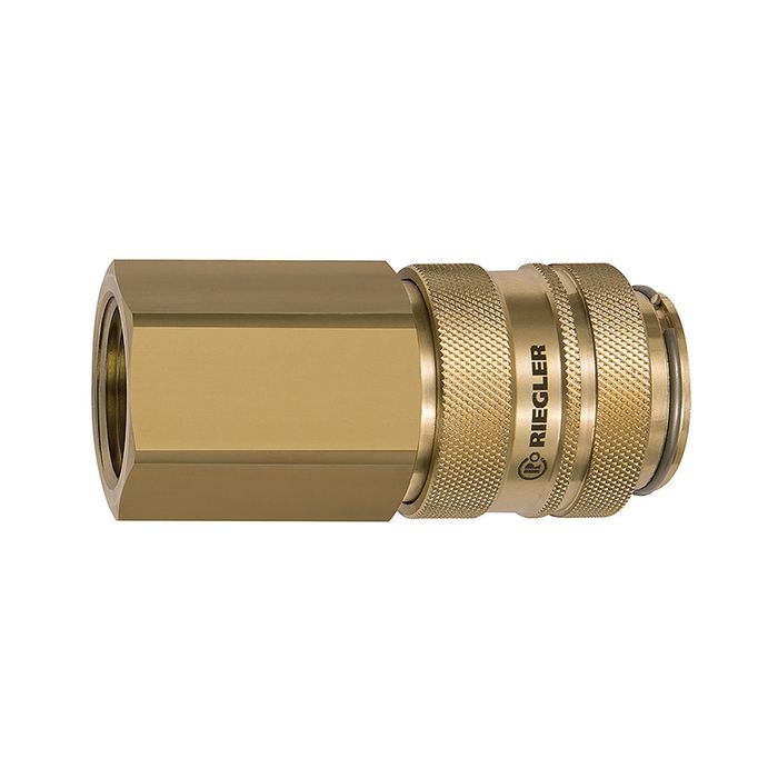 [141564] RIEGLER Schnellverschlusskupplung NW 19, Messing blank, G 3/4 IG