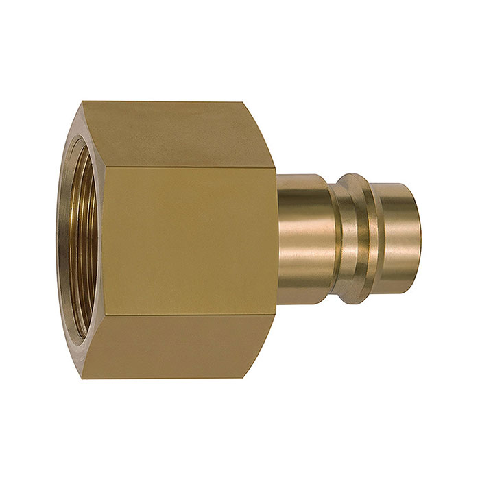 RIEGLER Nipple for couplings I.D. 19, Bright brass, G 1 IT