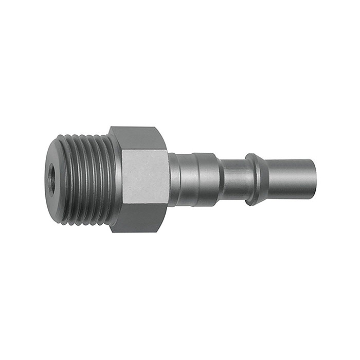 [141642] RIEGLER Nipple for couplings I.D. 6, ISO 6150 C, Steel, NPT 1/4 ET