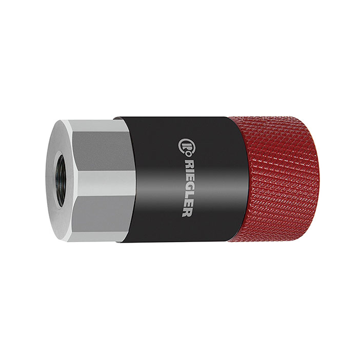 RIEGLER Swivel safety coupling I.D. 11, ISO 6150 C, Steel, G 3/8 IT