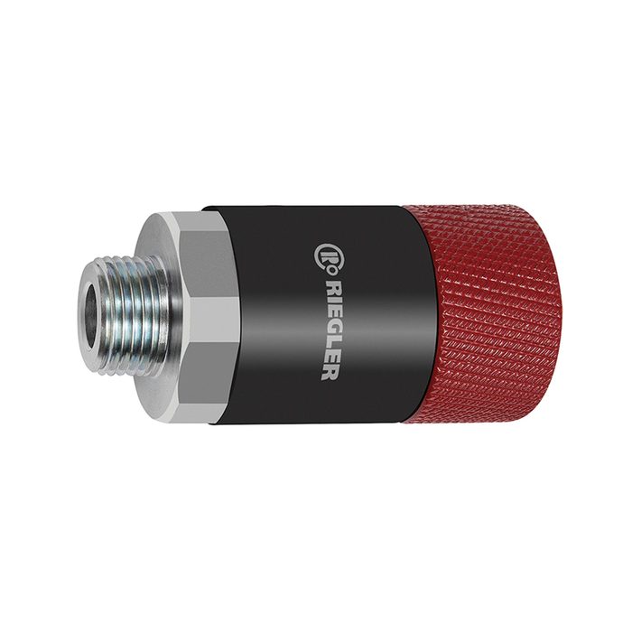 [141779] RIEGLER Swivel safety coupling I.D. 11, ISO 6150 C, Steel, G 3/8 ET