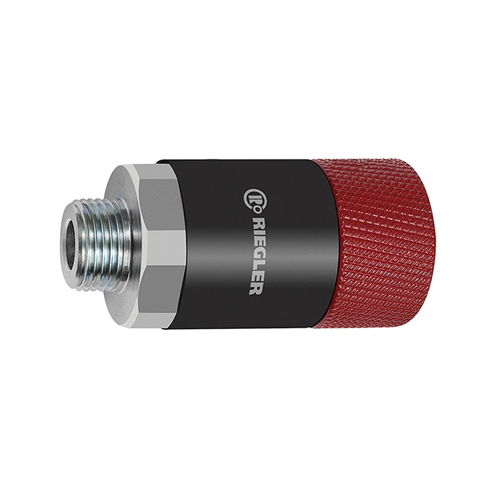 [141780] RIEGLER Swivel safety coupling I.D. 11, ISO 6150 C, Steel, G 1/2 ET