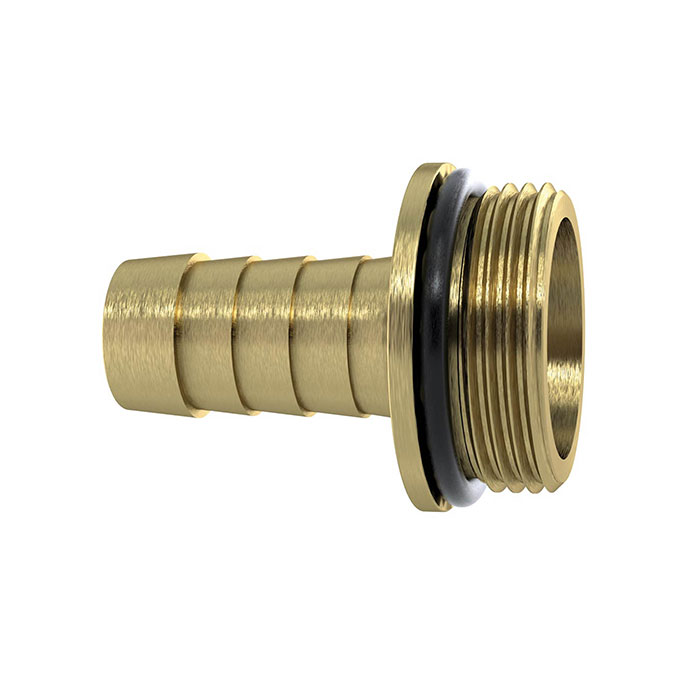 RIEGLER 1/3 Tube fitting G1 1/4x25 with NBR O-ring, with collar, Brass