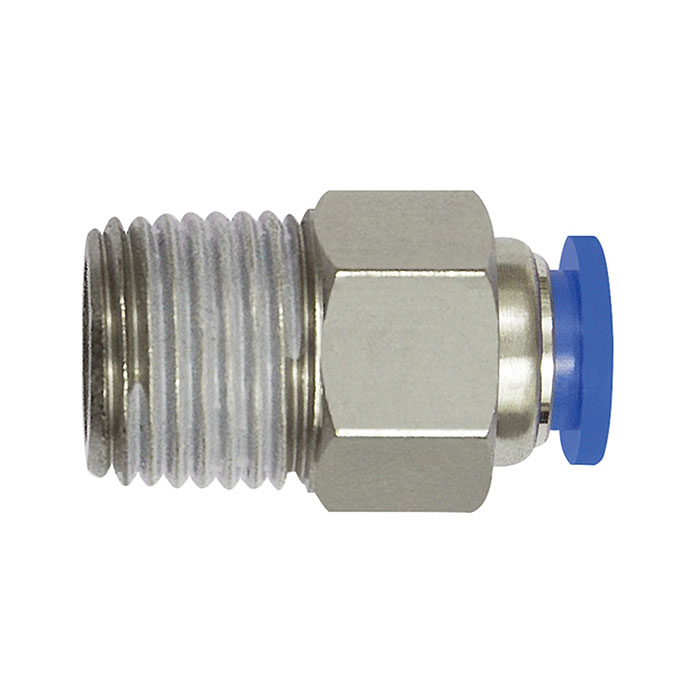 [148794] RIEGLER Straight push-in fitting »Blue Series« mini, R 1/8 o., hose Ø 6