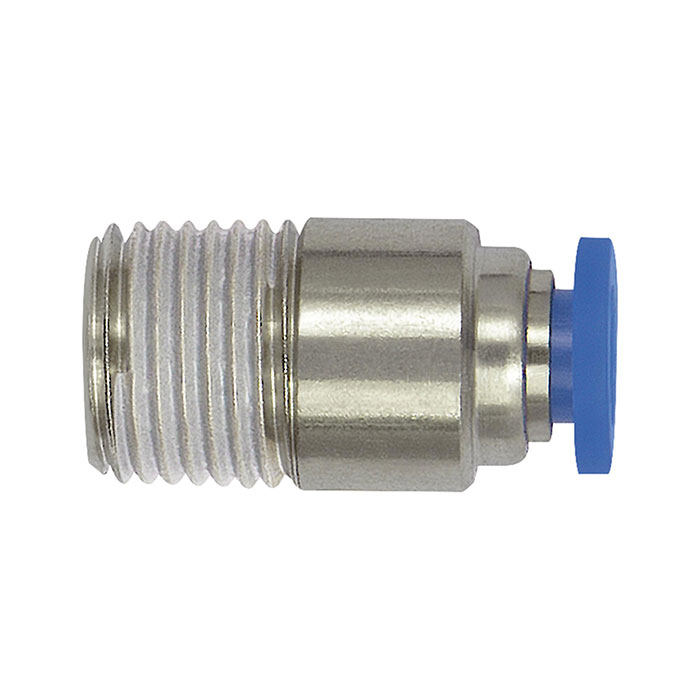 [148811] RIEGLER Straight push-in fitting »Blue Series« mini, round, R 1/8