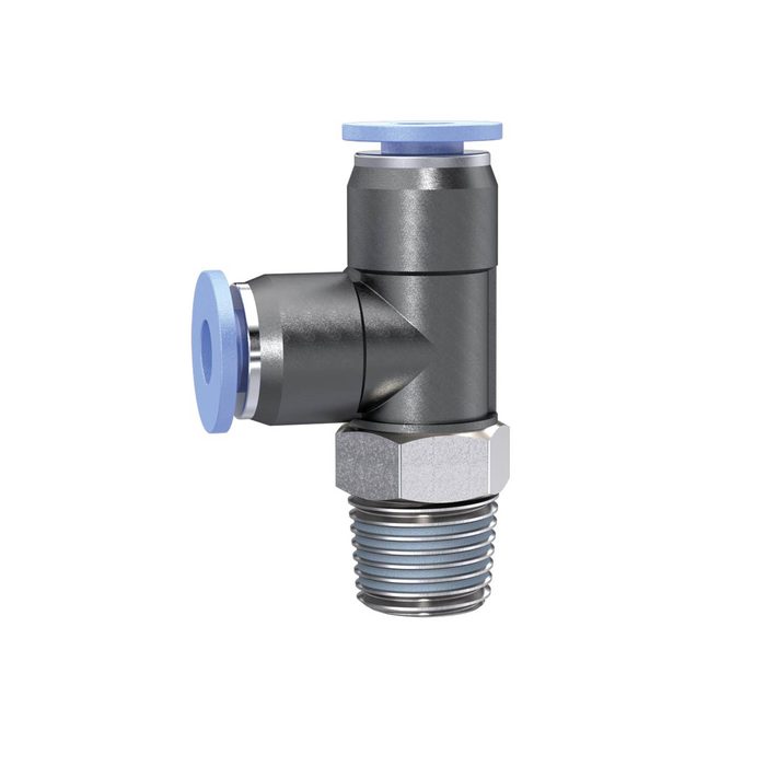 [148861] RIEGLER Push-in T-fitting »Blue Series« mini, L-shape, rotating, R 1/8