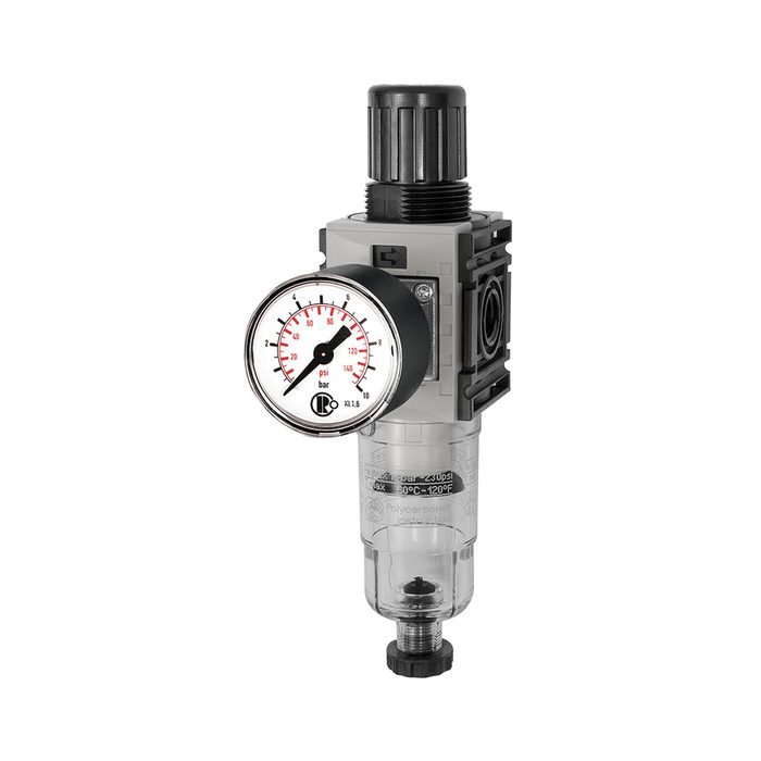 [142409] RIEGLER Filter regulator »FUTURA-mini« PC container, Size 0, G 1/4, 0.5-8