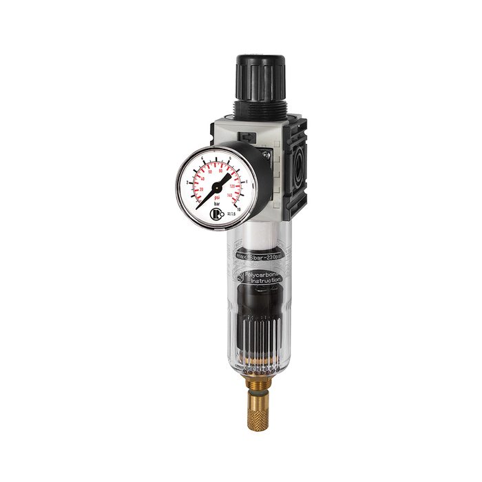 [142413] RIEGLER Filter regulator »FUTURA-mini« PC container, Size 0, G 1/4,0.5-10