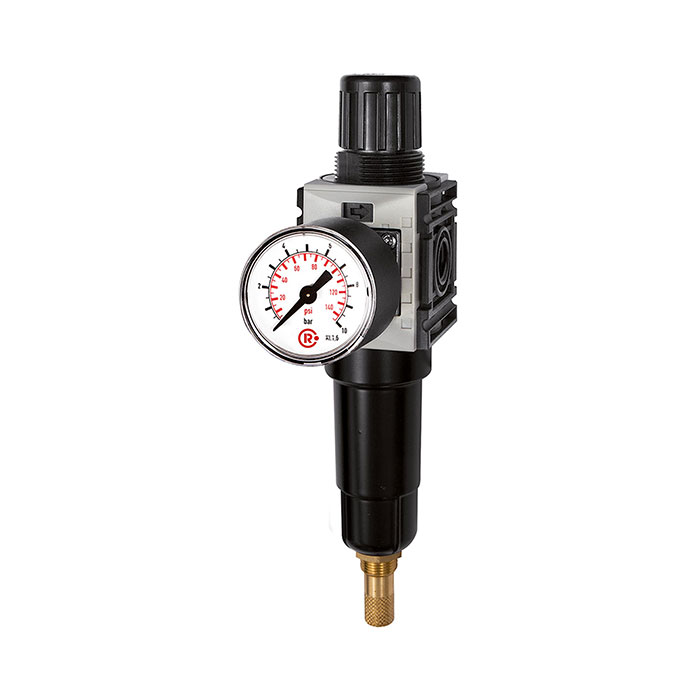 RIEGLER Filterregler »FUTURA-mini« Metallbeh., Std.mano, VA, G 1/4, 0,5-8