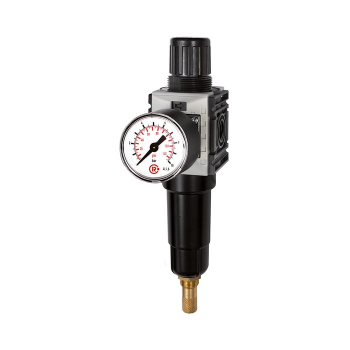 [142433] RIEGLER Filterregler »FUTURA-mini« Metallbeh., Std.mano, VA, G 1/4, 0,5-8