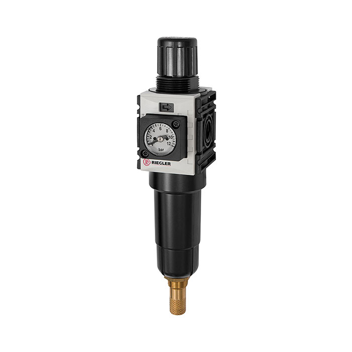 RIEGLER Filterregler »FUTURA-mini« M-Beh., Kompaktmano, VA, G 1/4, 0,5-10