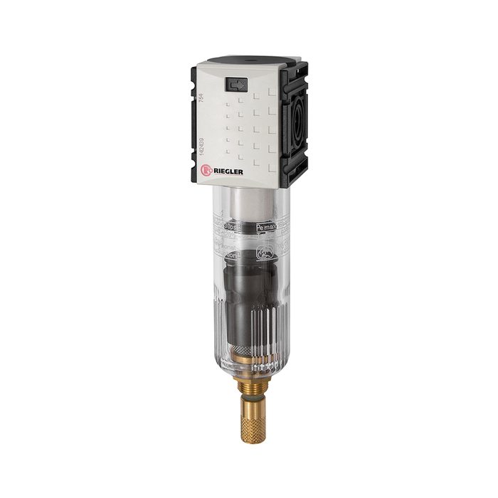 [142439] RIEGLER Filter »FUTURA-mini« mit PC-Behälter, 5 µm, BG 0, G 1/4, VA