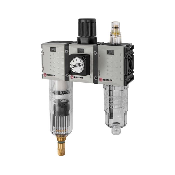 [142495] RIEGLER Service unit 3-part »FUTURA-mini« PC container, G 1/4, 0.5-10 bar