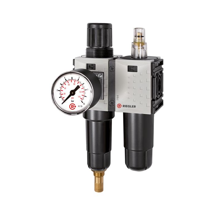 [142505] RIEGLER Service unit 2-part »FUTURA-mini« Metal container, G 1/4, 0.1-4