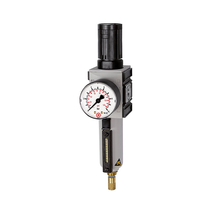 RIEGLER Filterregler »FUTURA«, MB, SR, Mano, BG 1, G 1/4, 0,1-1 bar, VA