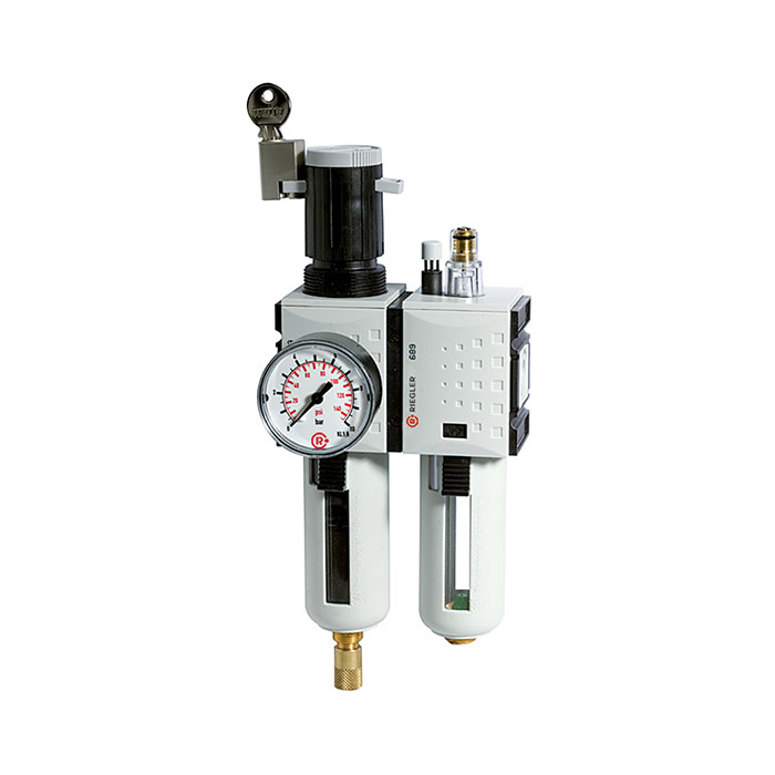 RIEGLER Service unit 2-part »FUTURA«, PC, Size 1, G 1/4, 0.1-1, Fully a.