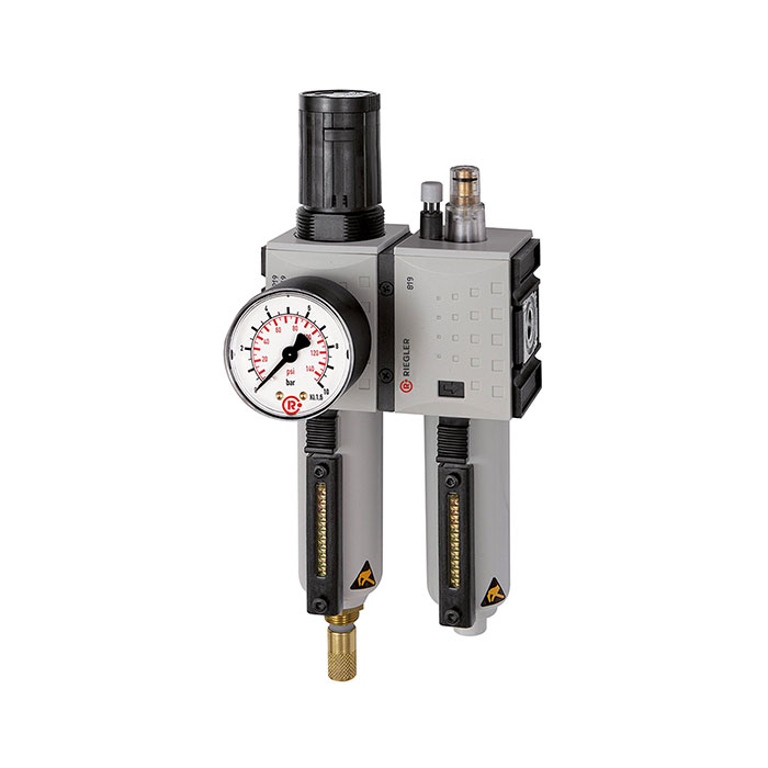 RIEGLER Service unit 2-part »FUTURA«, Metal, Size 1, G 3/8, 0.5-8, Fully