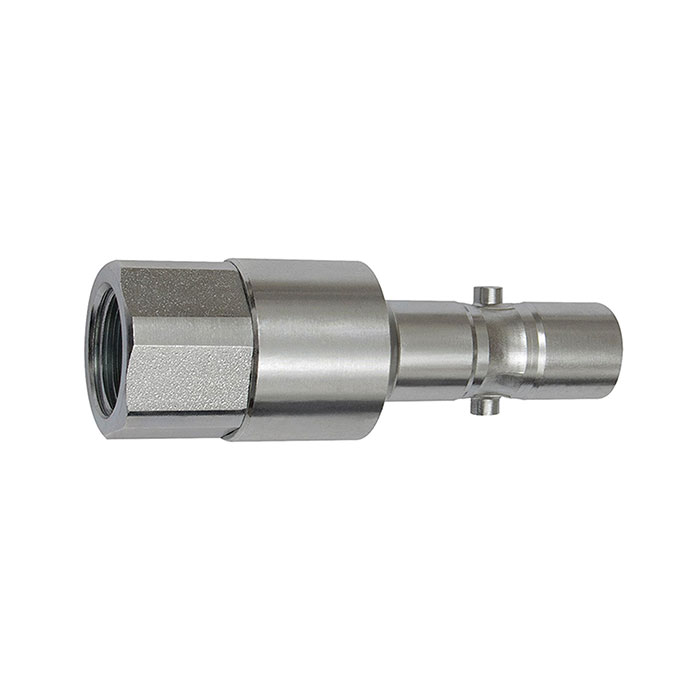RIEGLER Nipple f. couplings I.D.11, check valve, 2-stage, Steel, G 1/2 IT