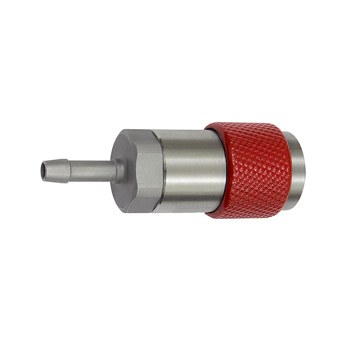 RIEGLER Captive swivel safety coupling I.D. 6, ISO 6150 C, I.D. 8, red