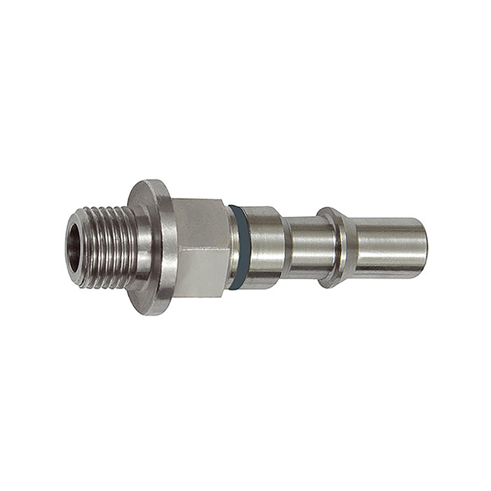 RIEGLER Unverwechselbarer Nippel NW 6, ISO 6150 C, G 1/4 AG, grau