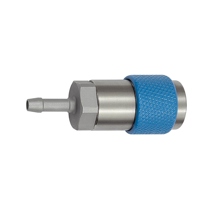 RIEGLER Captive swivel safety coupling I.D. 6, ISO 6150 C, I.D. 6, blue
