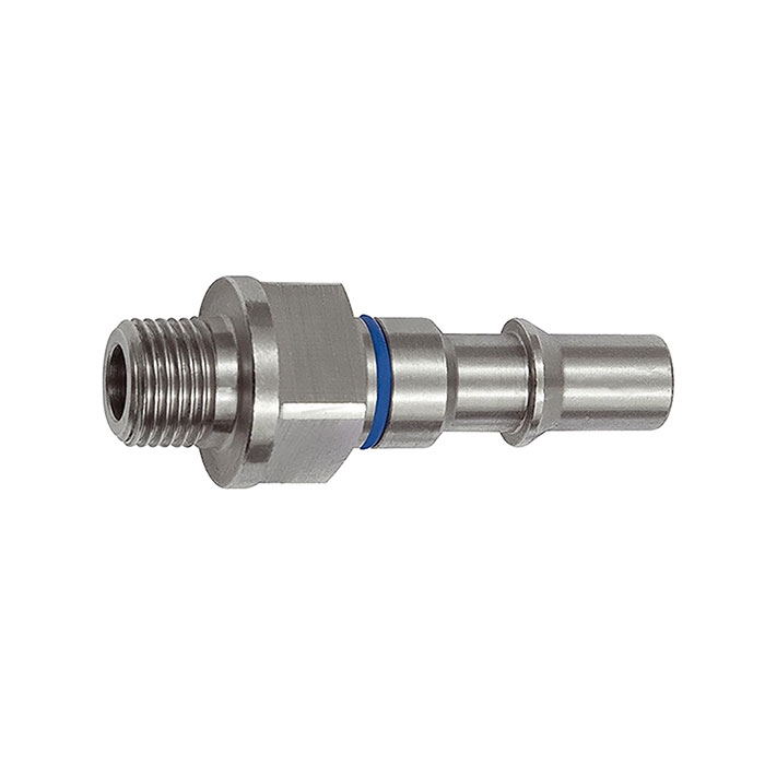 RIEGLER Unverwechselbarer Nippel NW 6, ISO 6150 C, G 1/4 AG, blau