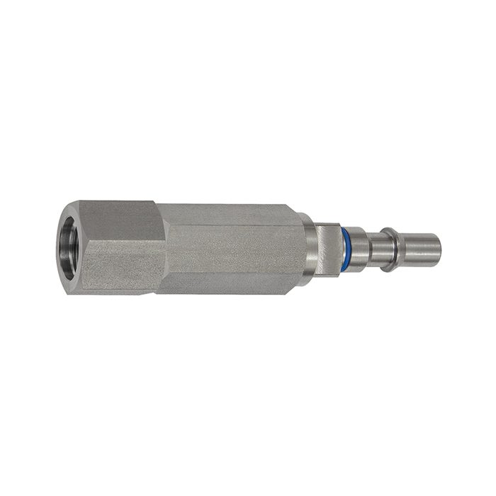 [141919] RIEGLER Captive nipple I.D. 6, ISO 6150 C, check valve, G 1/4 IT, blue
