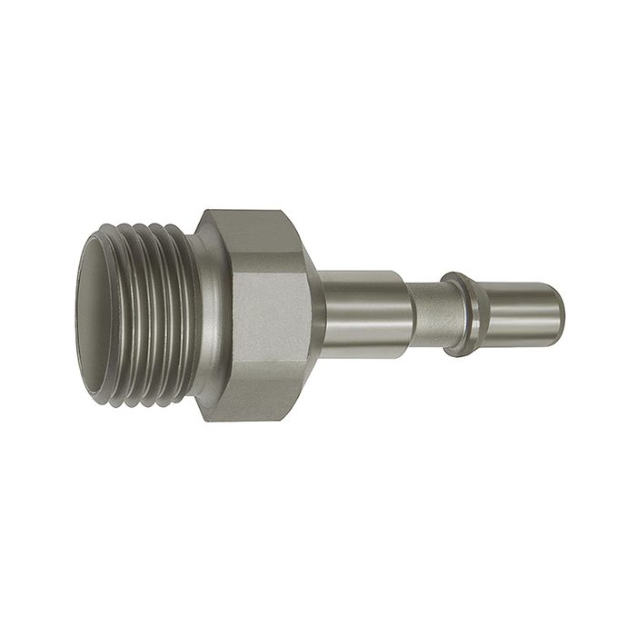 [141945] RIEGLER Nipple f. couplings I.D. 6, ISO 6150 C, Stainless steel, G 1/4 ET