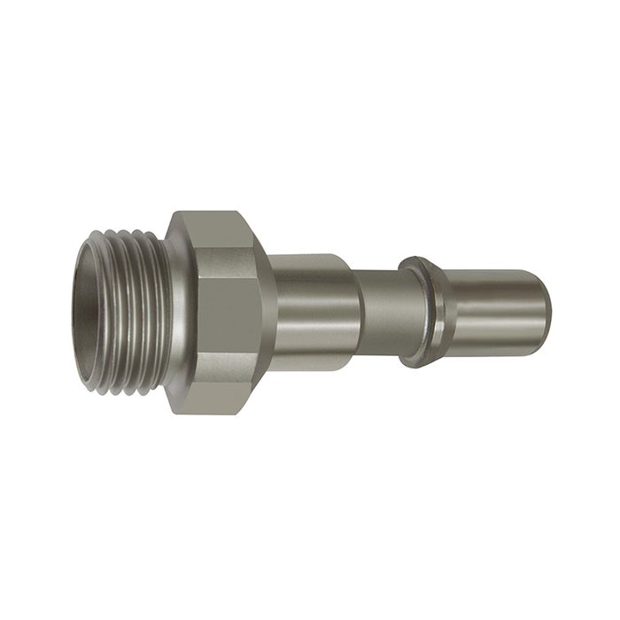 [141971] RIEGLER Nipple f. couplings I.D. 8, ISO 6150 C, Stainless steel, G 3/8 ET
