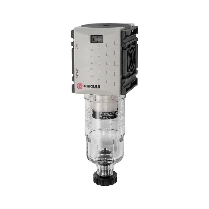 [142443] RIEGLER Vorfilter »FUTURA-mini« mit PC-Behälter, 0,3 µm, BG 0, G 1/4, HA