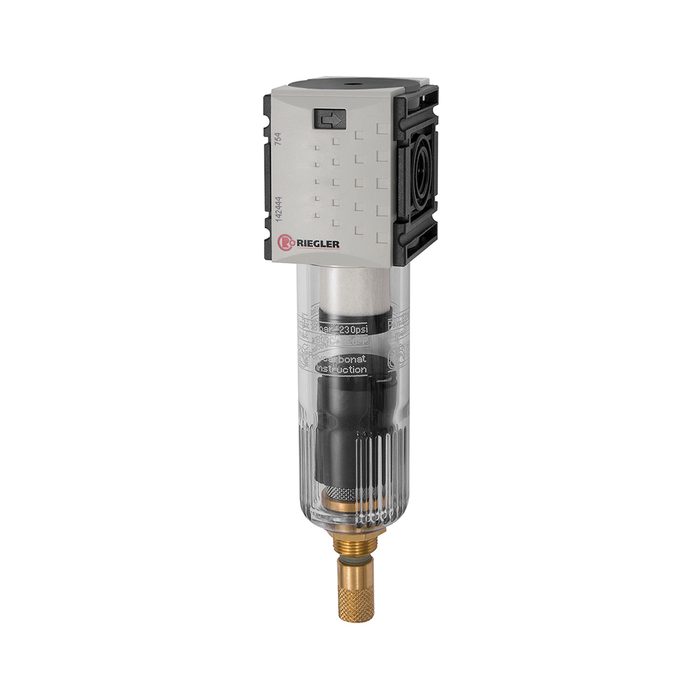 [142444] RIEGLER Pre-filter »FUTURA-mini« with PC container, 0.3 µm, Size 0, G 1/4