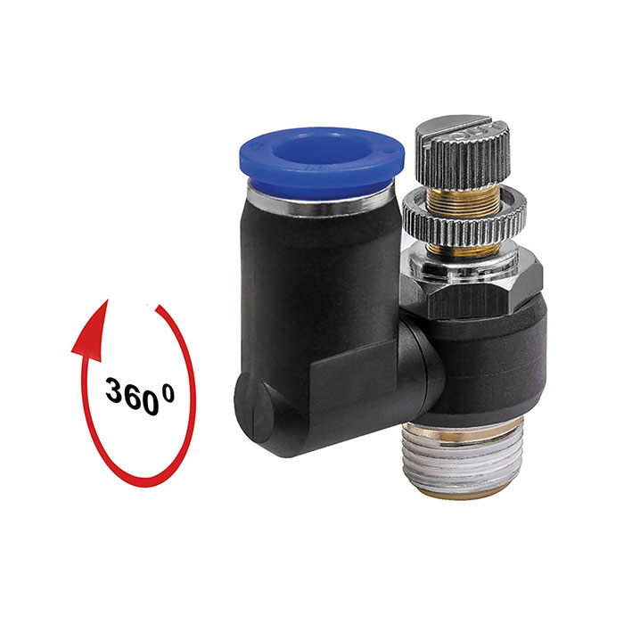 RIEGLER Throttle check valve »Blue Series«, Supply air throttle, M5 o.