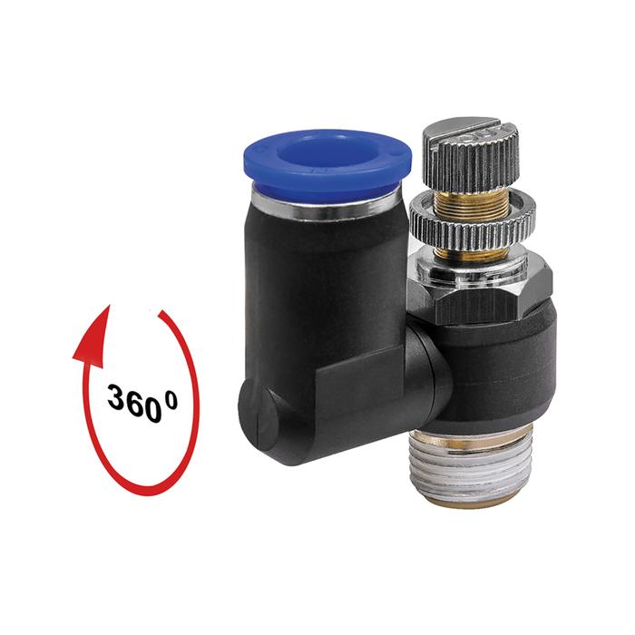 [153628] RIEGLER Throttle check valve »Blue Series«, Supply air throttle, M5 o.