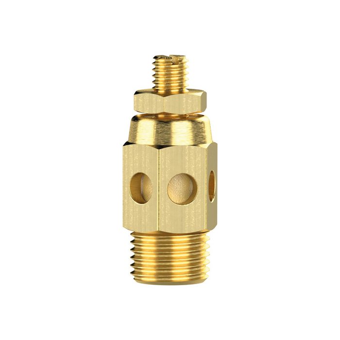 [156518] RIEGLER Silencer, Sintered bronze, brass housing, adjustable, G 1