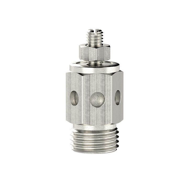 [156525] RIEGLER Silencer, stainless steel,sintered damper element,adjustable,G1/4