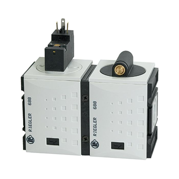 [156626] RIEGLER Filling unit »FUTURA«, electr. actuated, 115 V AC, Size 1, G 1/4