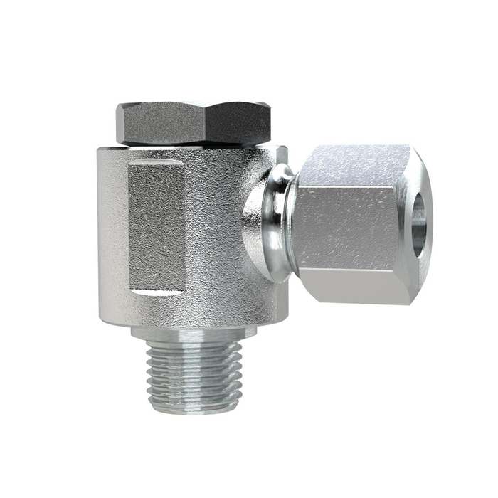 [158838] RIEGLER Pivoting angled fitting, M10x1.0 o., Pipe exterior Ø 6