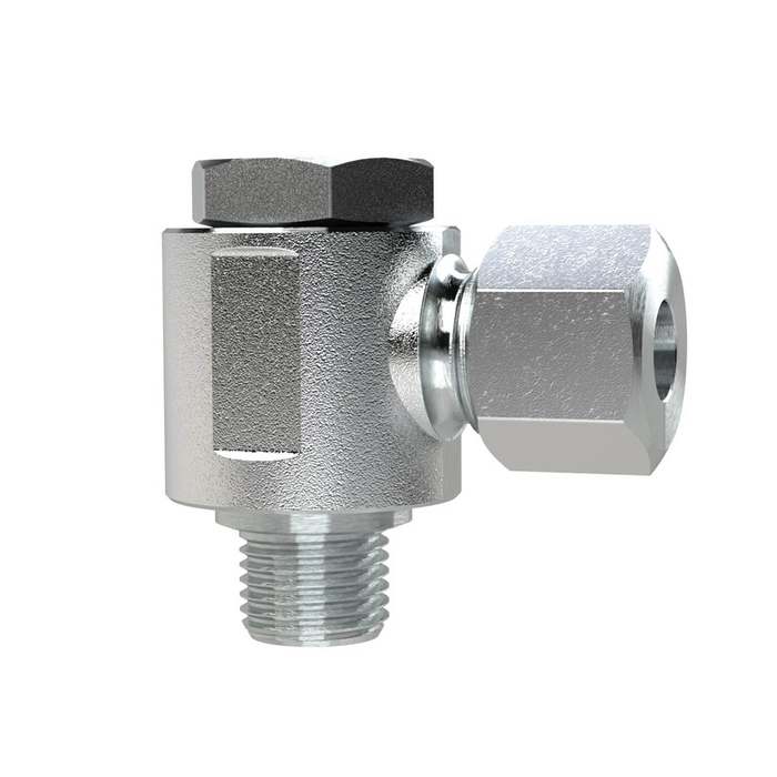 [158859] RIEGLER Pivoting angled fitting, G 1/8 o., Pipe exterior Ø 8
